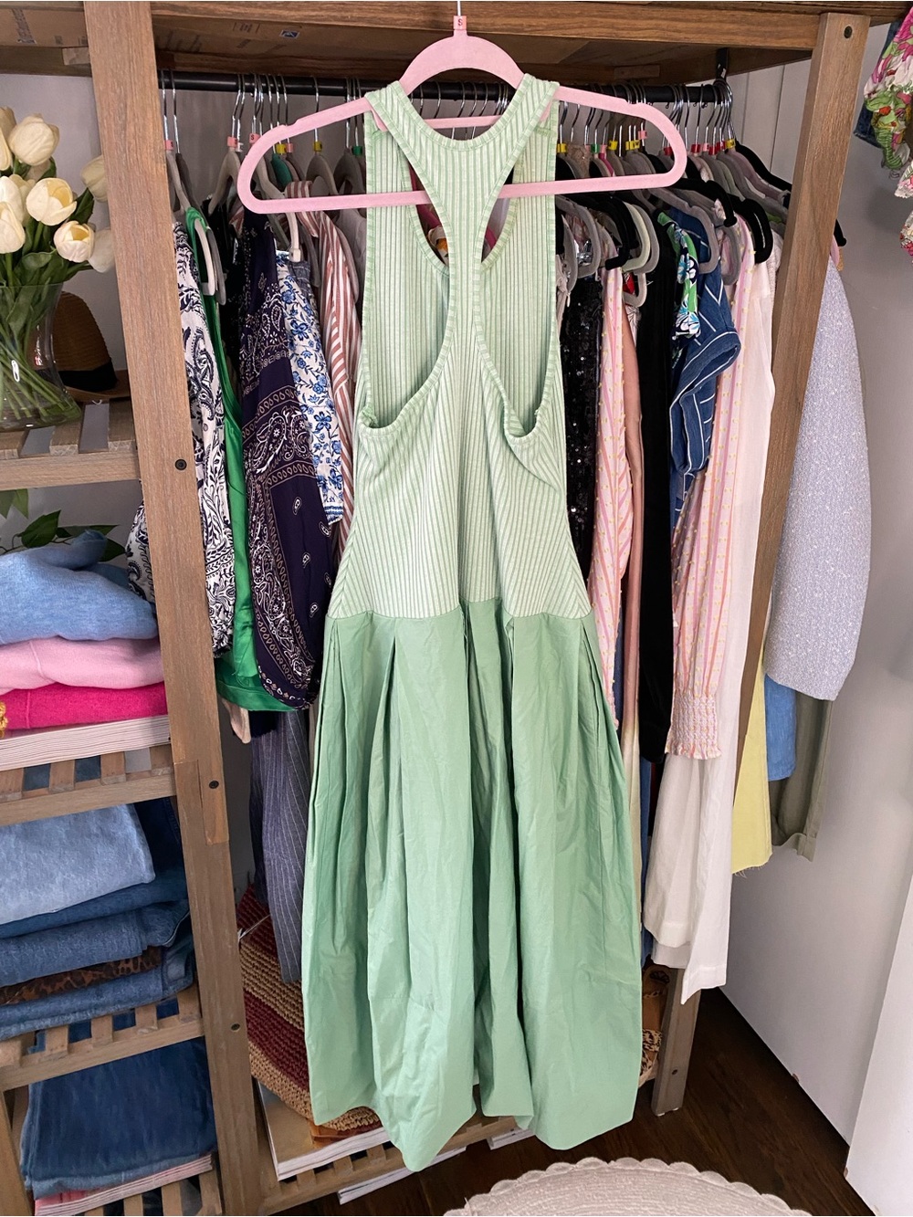FREE PEOPLE Mint Ribbed Razor Back Pear Shape Sun Dress! 👗 - Picture 11 of 16